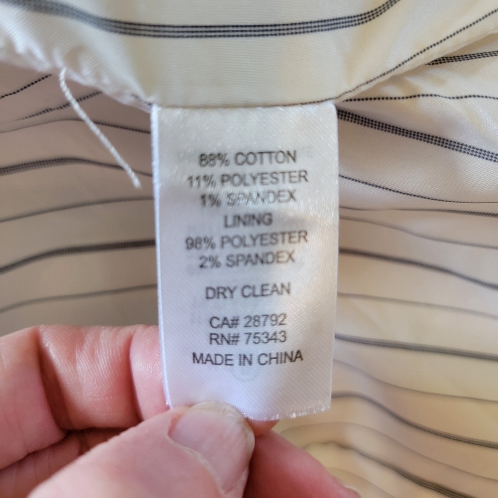 Joie Plaid Womens Cotton Blend Button Lined Blazer Jacket Tan Cream Navy Size M - Picture 11 of 11
